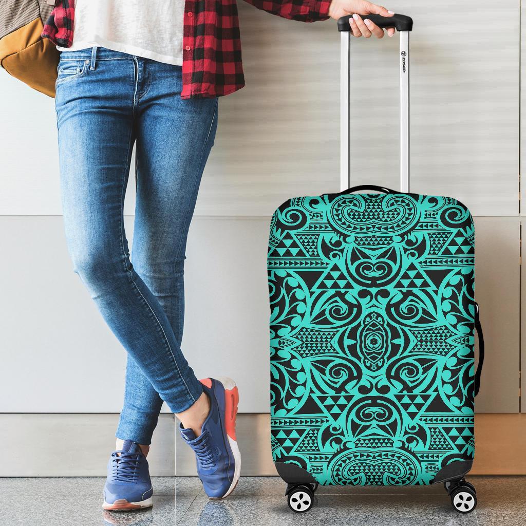 Polynesian Kakau Turtle Turquoise Luggage Covers Turquoise - Polynesian Pride