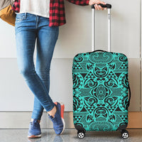 Polynesian Kakau Turtle Turquoise Luggage Covers Turquoise - Polynesian Pride