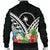 Chuuk Men's Bomber Jacket - Chuuk Coat of Arms & Polynesian Tropical Flowers White - Polynesian Pride