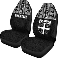 Fiji Tapa Custom Personalised Car Seat Covers - Fiji White FLag - Polynesian Pride