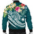 The Philippines Men's Bomber Jacket - Summer Plumeria (Turquoise) - Polynesian Pride