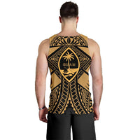 Guam Polynesian Men's Tank Top - Guam Gold Seal with Polynesian Tattoo - Polynesian Pride