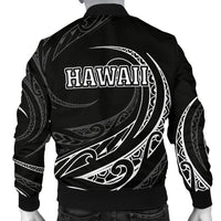 Hawaii Turtle Polynesian Mens Bomber Jacket - White - Frida Style - Polynesian Pride