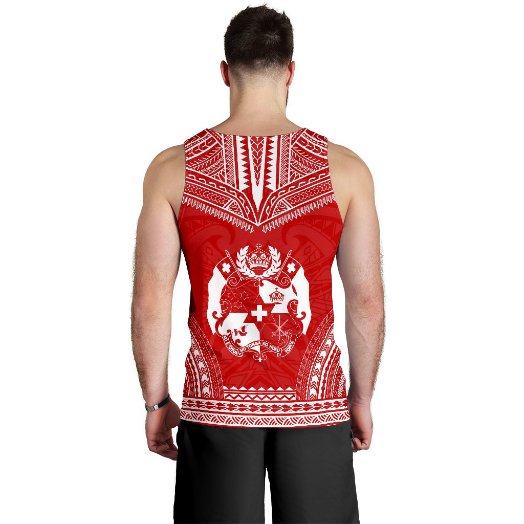 Tonga Men's Tank Top - Polynesian Chief Flag Version - Polynesian Pride