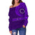 Cook Islands Tattoo Style Off Shoulder Sweater Purple A7 - Polynesian Pride