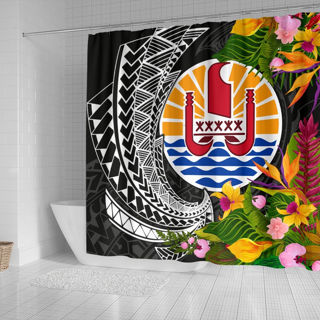 Tahiti Shower Curtains - Seal Spiral Polynesian Patterns - Polynesian Pride