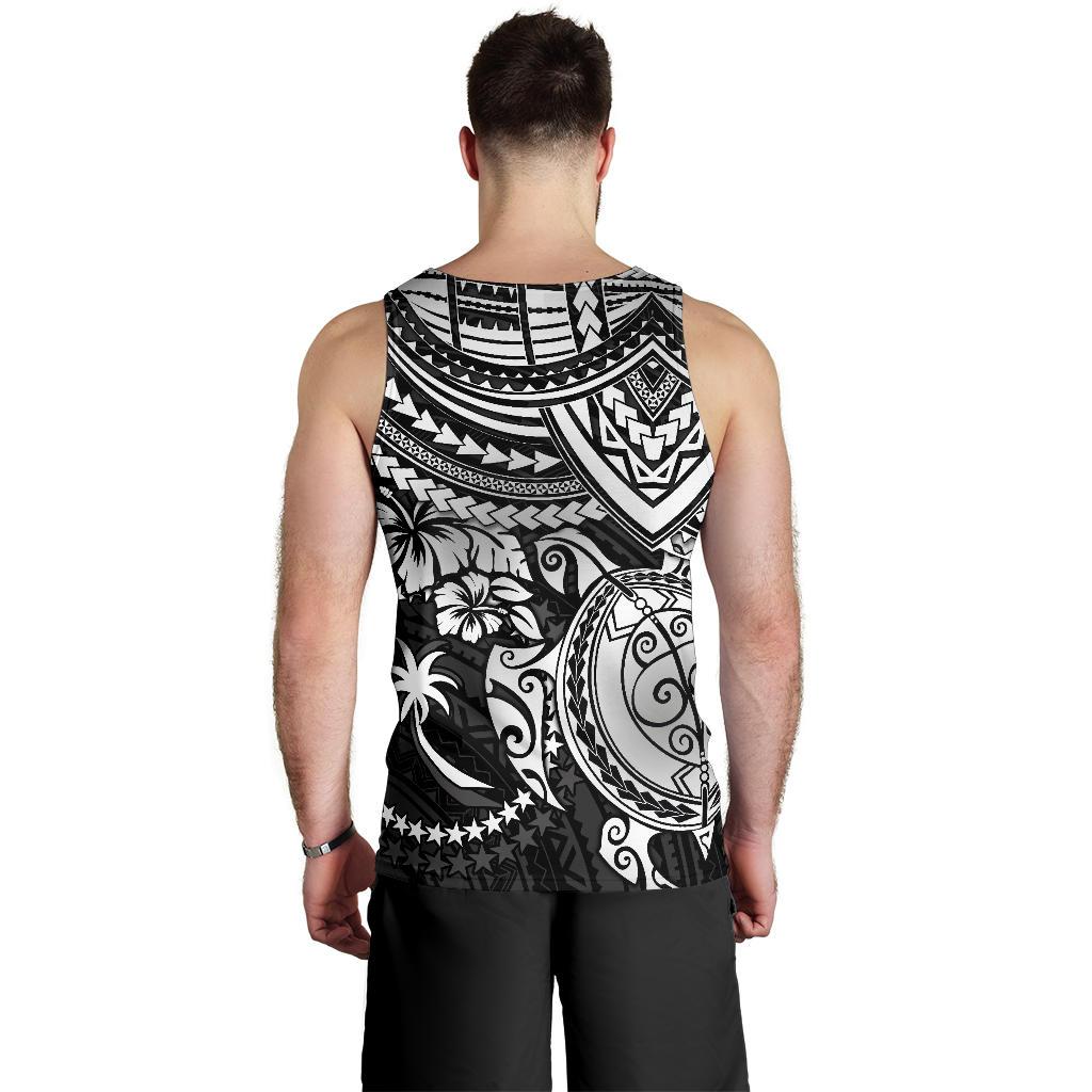 Chuuk Polynesian Men's Tank Top - White Turtle - Polynesian Pride