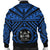 Fiji Personalised Men's Bomber Jacket - Fiji Seal With Polynesian Tattoo Style ( Blue) - Polynesian Pride