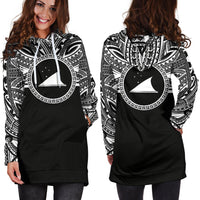 Tokelau Women Hoodie Dress - Tokelau Coat Of Arms Polynesian Black Color - Polynesian Pride