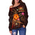 Polynesian Hawaii Off Shoulder Sweater - Legend of Samoa (Red) - Polynesian Pride