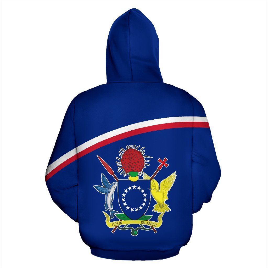 Cook Islands All Over Zip up Hoodie Polynesian Curve Version - Polynesian Pride