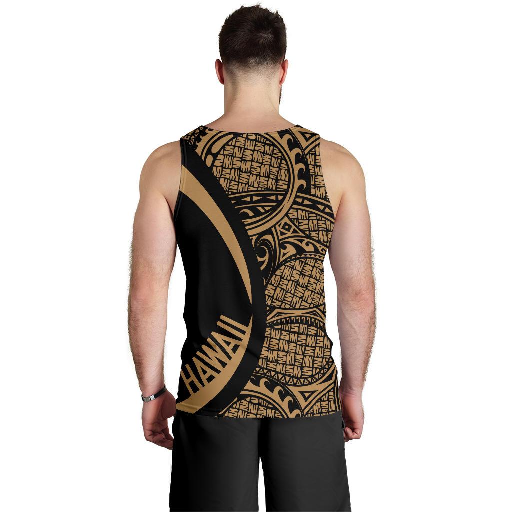 Kanaka Hawaii Map Gold Polynesian Men's Tank Top - Circle Style - Polynesian Pride