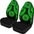 American Samoa Polynesian Car Seat Covers Pride Seal And Hibiscus Green - Polynesian Pride