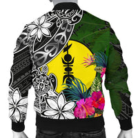 New Caledonia Men Bomber Jacket - Turtle Plumeria Banana Leaf - Polynesian Pride