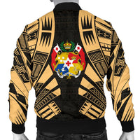 Tonga Men Bomber Jackets - Polynesian Tattoo Gold - Polynesian Pride