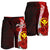 Hawaii Polynesian Men's Shorts - Coat Of Arm With Hibiscus - Polynesian Pride