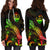 Guam Polynesian Hoodie Dress - Turtle With Blooming Hibiscus Reggae - Polynesian Pride