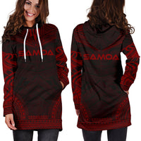 Samoa Women's Hoodie Dress - Polynesian Red Chief - Polynesian Pride