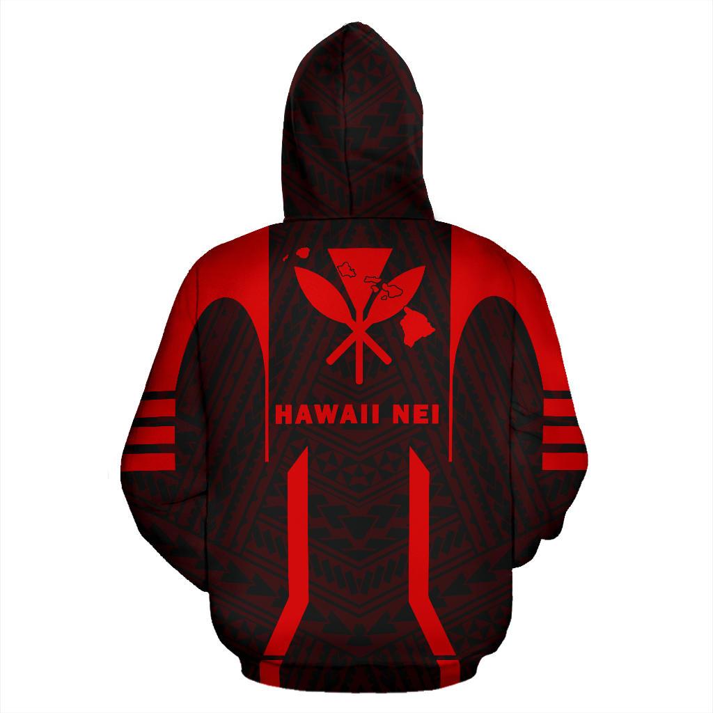 Hawaii Kanaka Polynesian Hoodie Red - Polynesian Pride