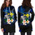 Polynesian Hawaii Women's Hoodie Dress - Turtle With Plumeria Flowers - Polynesian Pride