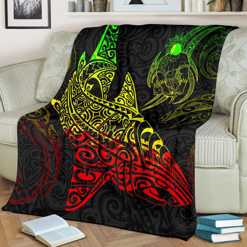 Shark Polynesian Blanket - Polynesian Tattoo Reggae - Polynesian Pride