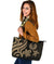 American Samoa Large Leather Tote - Gold Tentacle Turtle - Polynesian Pride