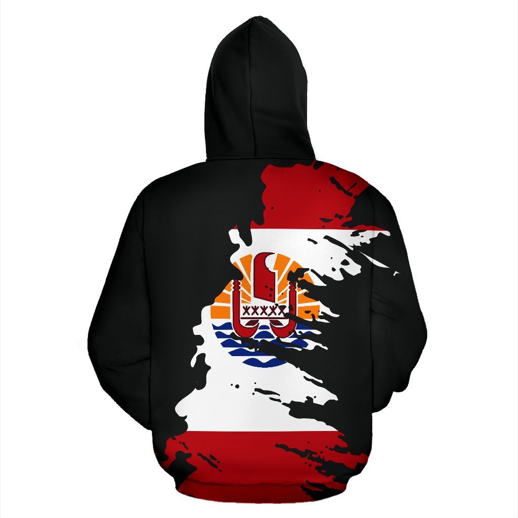 French Polynesia Hoodie French Polynesia Flag Painting - Polynesian Pride