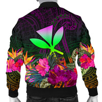 Polynesian Hawaii Kanaka Maoli Men's Bomber Jacket - Summer Hibiscus - Polynesian Pride