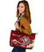 Guam Custom Personalised Leather Tote Bag - Turtle Plumeria (Red) - Polynesian Pride