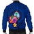 Guam Polynesian Custom Personalised Men's Bomber Jacket - Floral With Seal Blue - Polynesian Pride