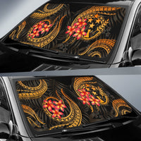 Kosrae Auto Sun Shades - Gold Plumeria - Polynesian Pride
