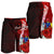 Cook Islands Polynesian Men's Shorts - Coat Of Arm With Hibiscus - Polynesian Pride