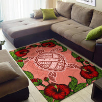 Hawaii Turtle Hibiscus Pink Rug - Fide Style - Polynesian Pride