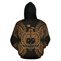 Samoa Polynesian ll Over Hoodie Map Gold - Polynesian Pride