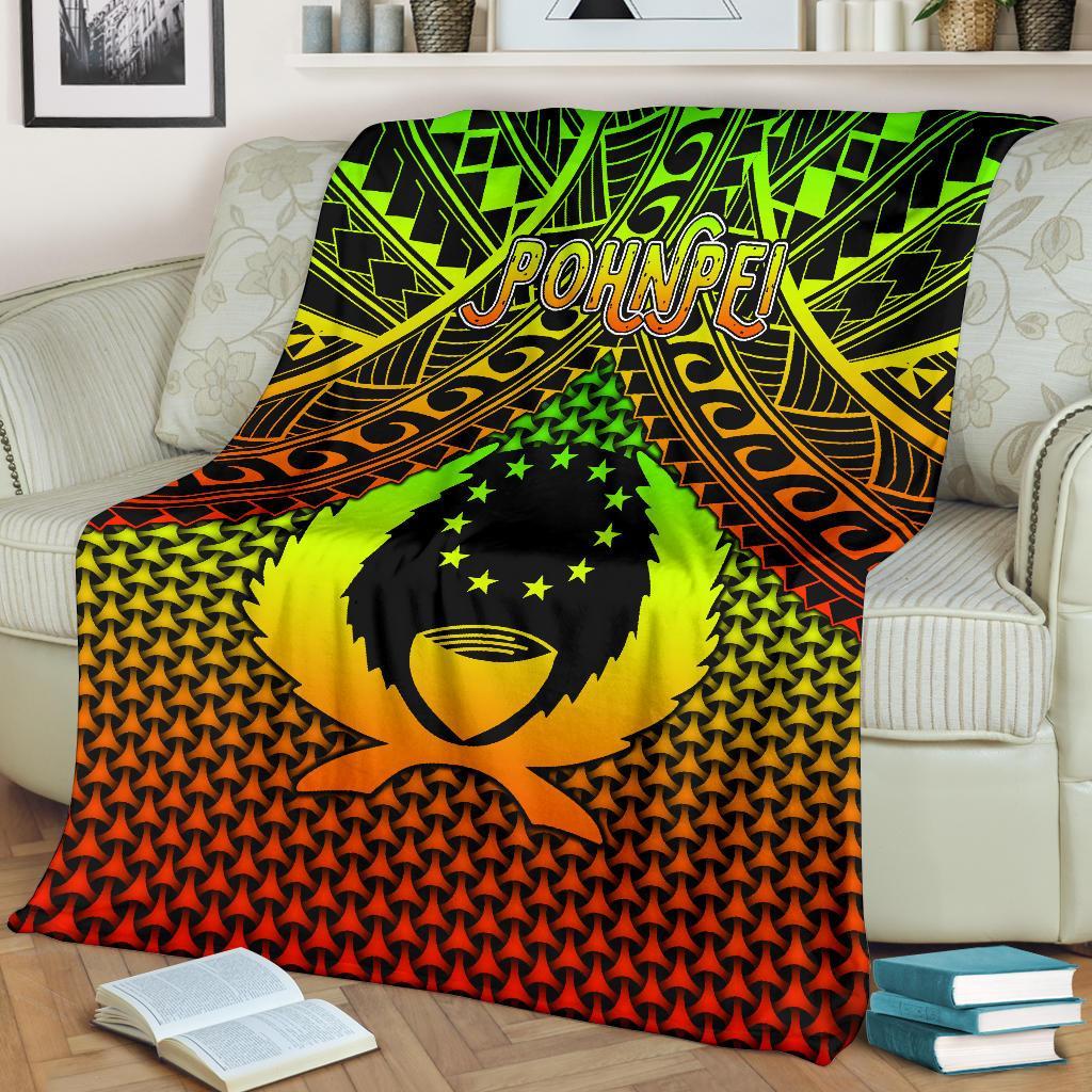Polynesian Pohnpei Premium Blanket - Reggae Vintage Polynesian Patterns - Polynesian Pride