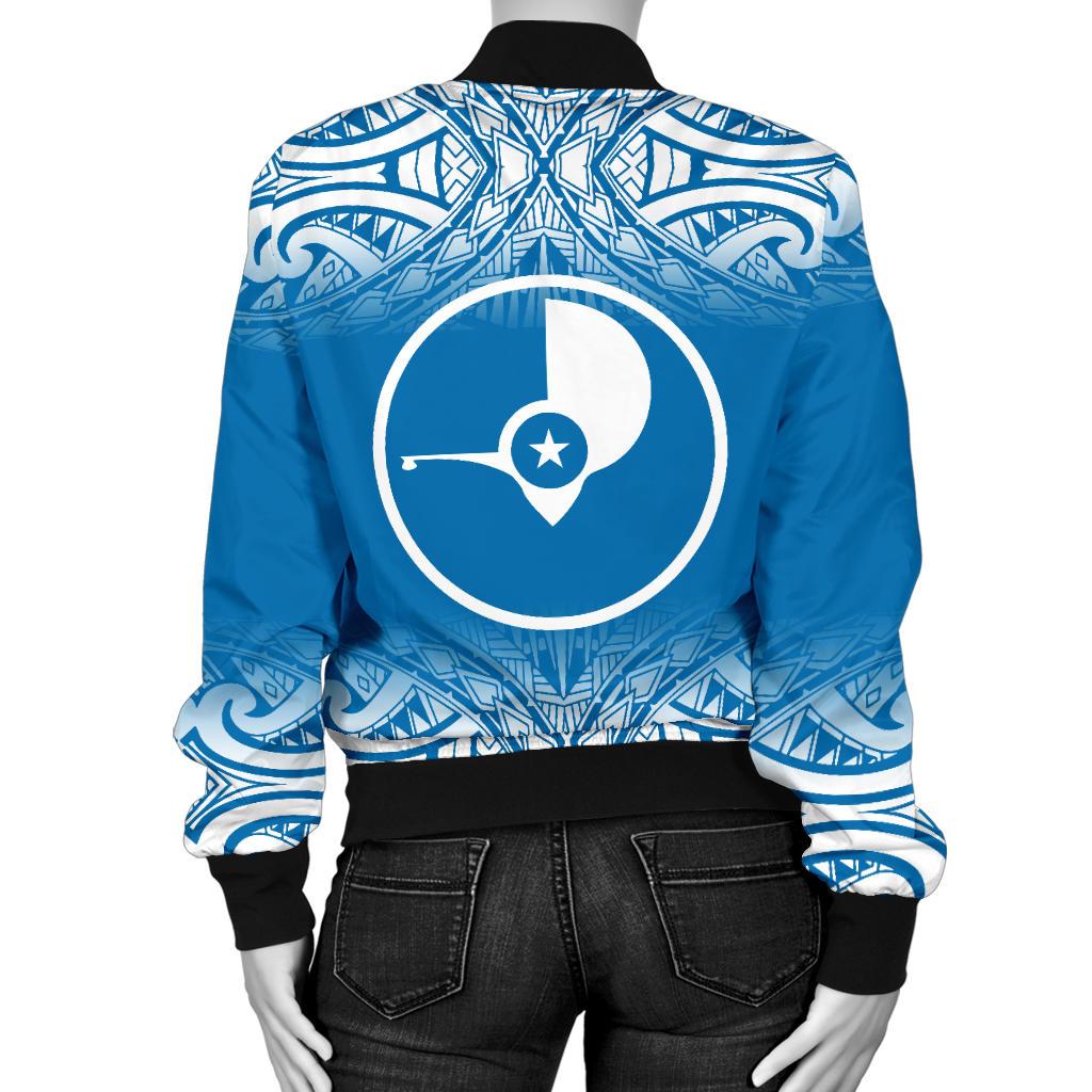 Yap Women's Bomber Jacket - Fog Blue Style - Polynesian Pride