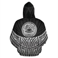 American Samoa Polynesian Custom Hoodie Black Pride Map nd Seal - Polynesian Pride