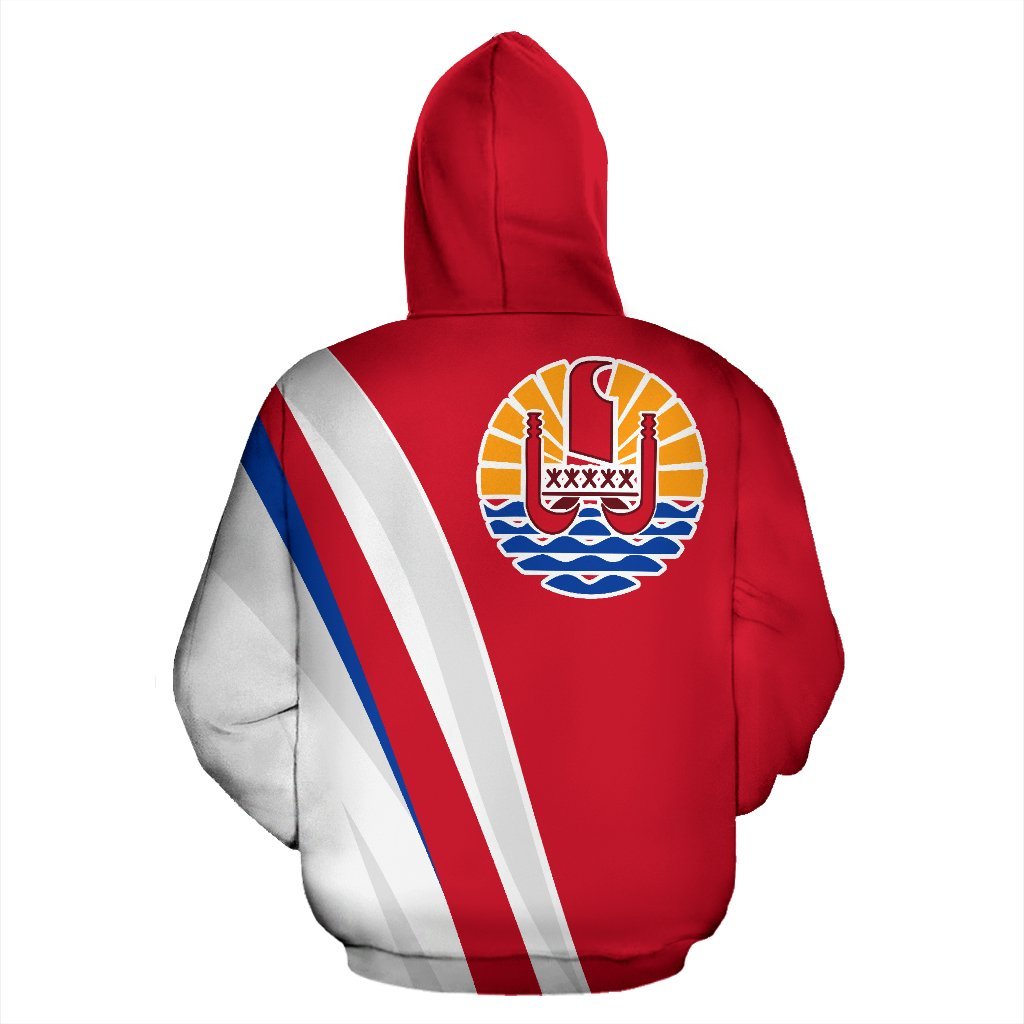 Tahiti Zip up Hoodie Tahiti Flag Red - Polynesian Pride