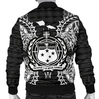 Samoa Polynesian Men's Bomber Jacket Map Black - Polynesian Pride