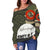 Anzac Maori Women Off Shoulder Sweater Camo Lest For Get - Polynesian Pride