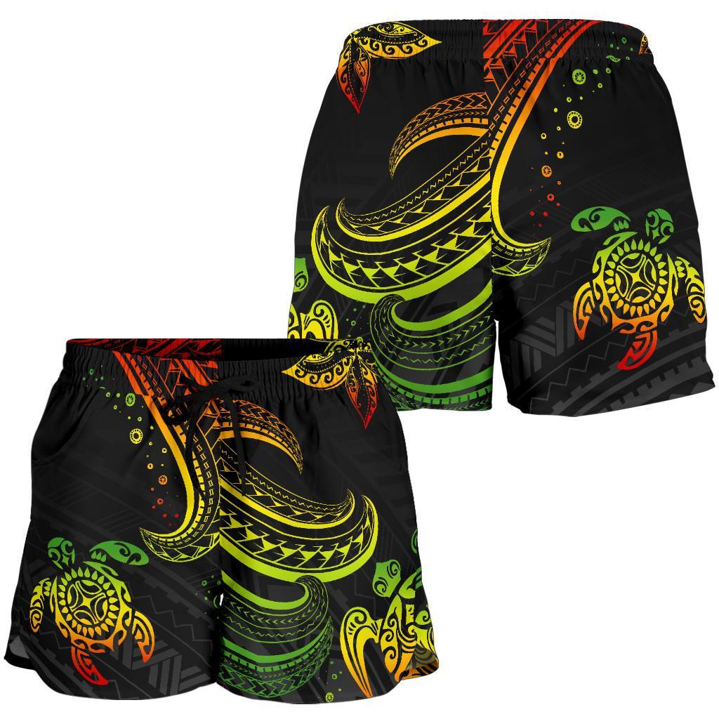 Polynesian Women's Shorts - Reggae Turtle - Polynesian Pride