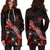 Niue Polynesian Hoodie Dress - Turtle With Blooming Hibiscus Red - Polynesian Pride