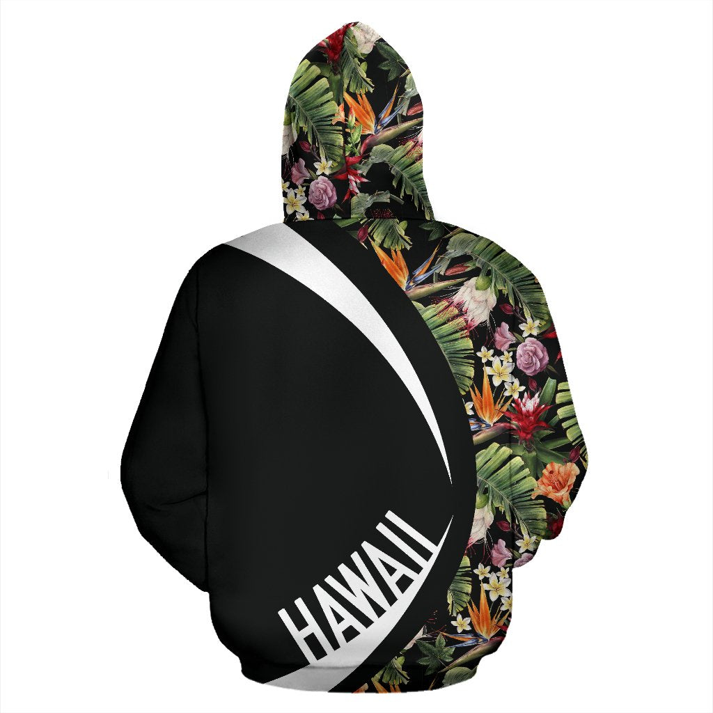 Kanaka Tropical Flowers Watercolor Hoodie Circle Style - Polynesian Pride