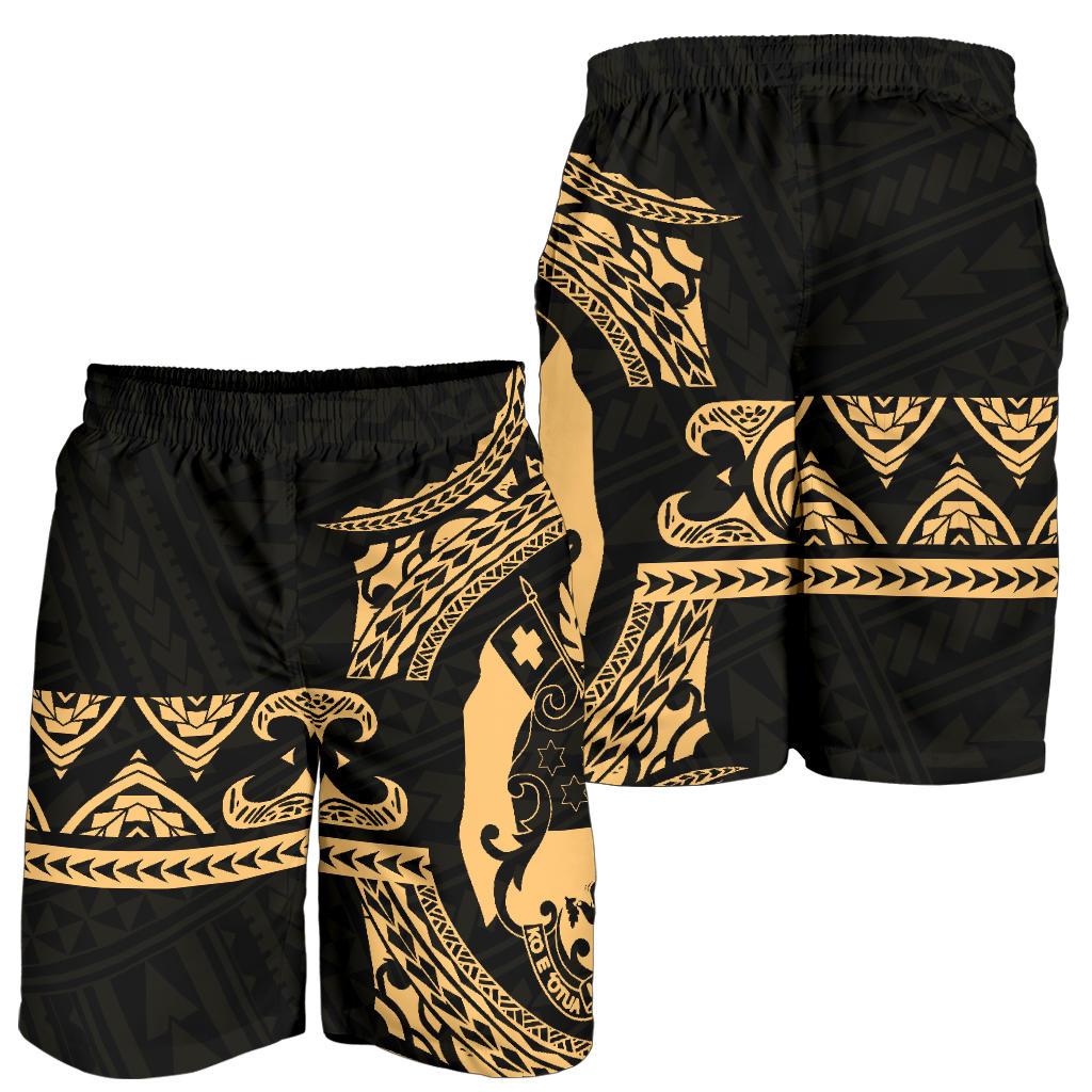 Tonga Polynesian All Over Print Men's Short - Gold Version - Polynesian Pride