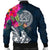 American Samoa Men's Bomber Jacket - Polynesian Hibiscus with Summer Vibes - Polynesian Pride