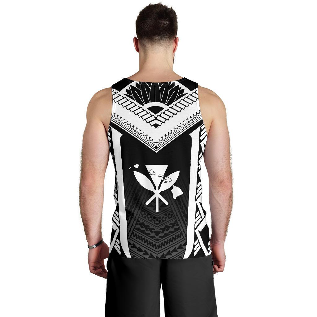 Hawaiian Kanaka Polynesian Men's Tank Top Active White - Polynesian Pride