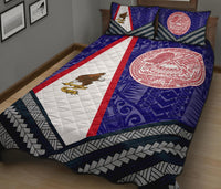 American Samoa Polynesian Quilt Bed Set - American Samoa Flag And - Polynesian Pride