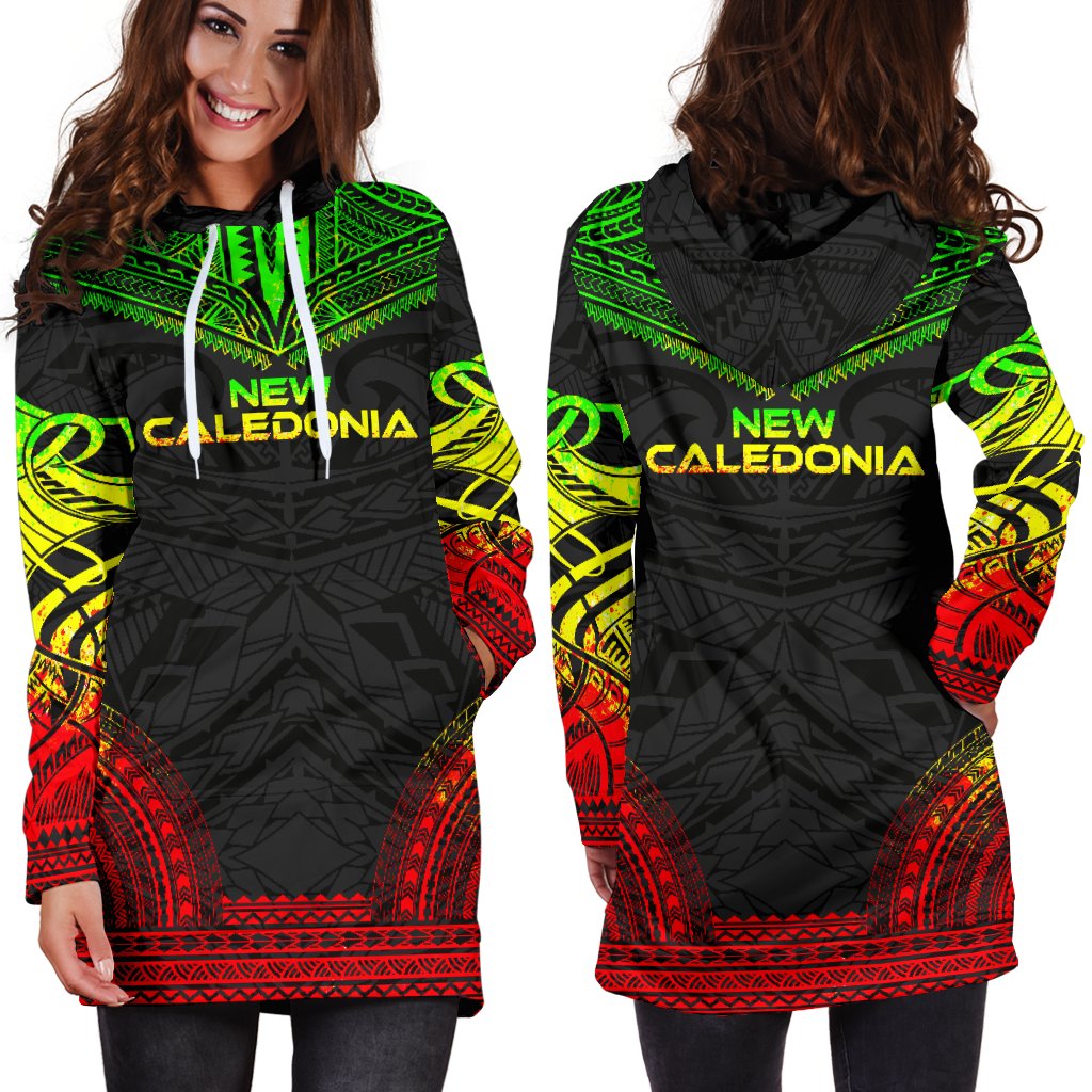New Caledonia Women's Hoodie Dress - Polynesian Reggae Chief - Polynesian Pride