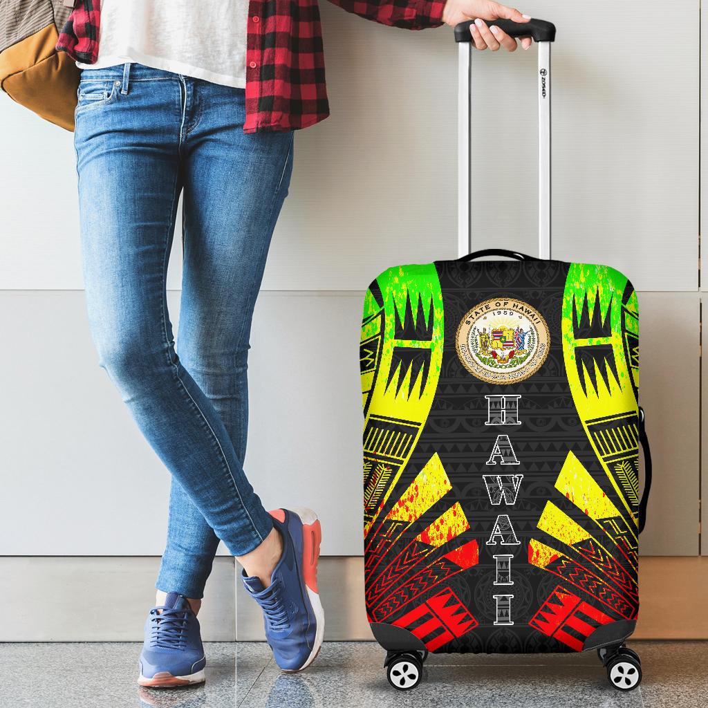 Hawaii Luggage Cover - Polynesian Tattoo Reggae - Polynesian Pride