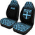 Fiji Tapa Car Seat Covers - Fiji Flag Polynesian Tattoo Fog Blue - Polynesian Pride